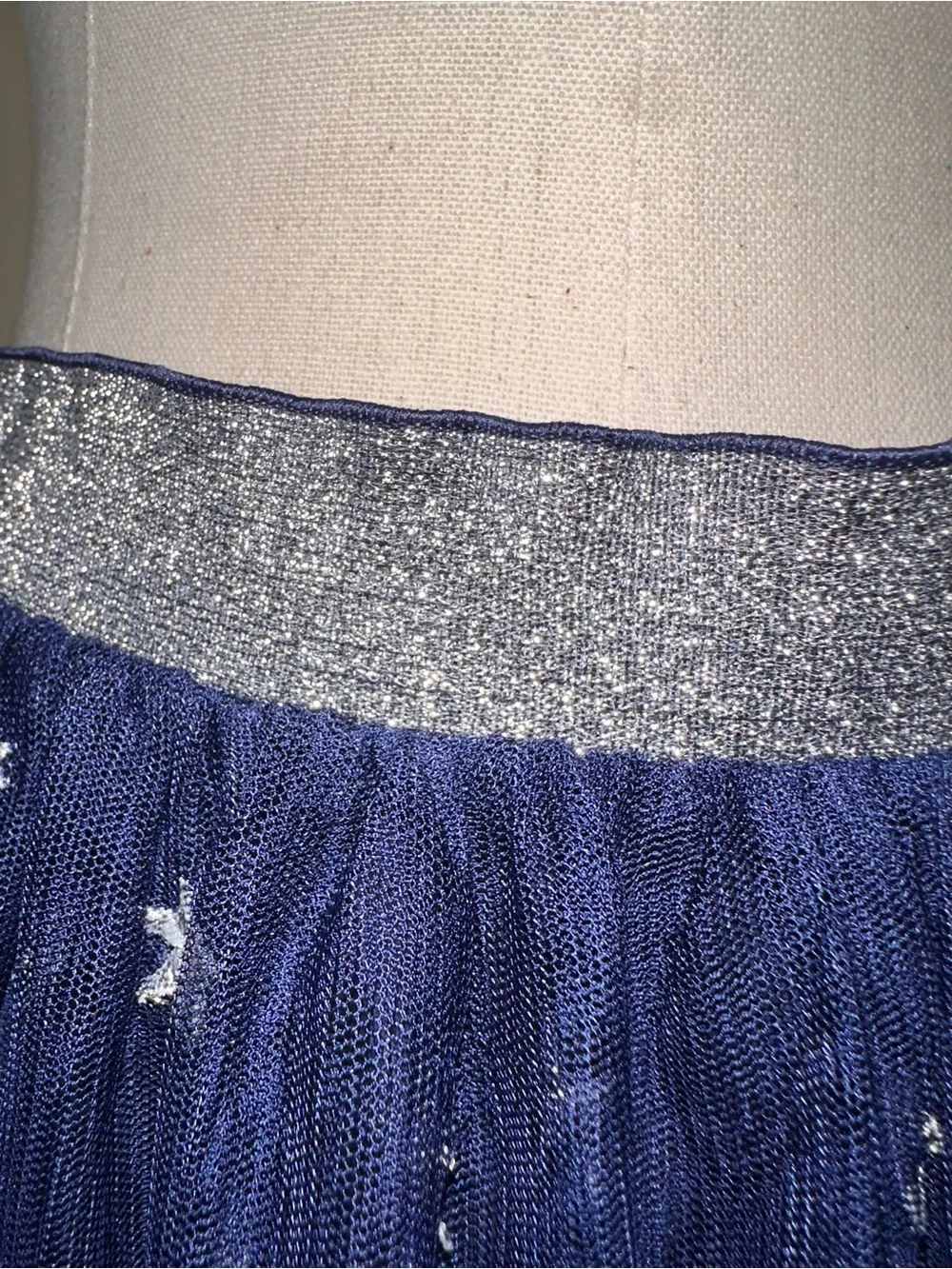 Hanna Andersson Navy Tulle Skirt with Silver Star Waistband